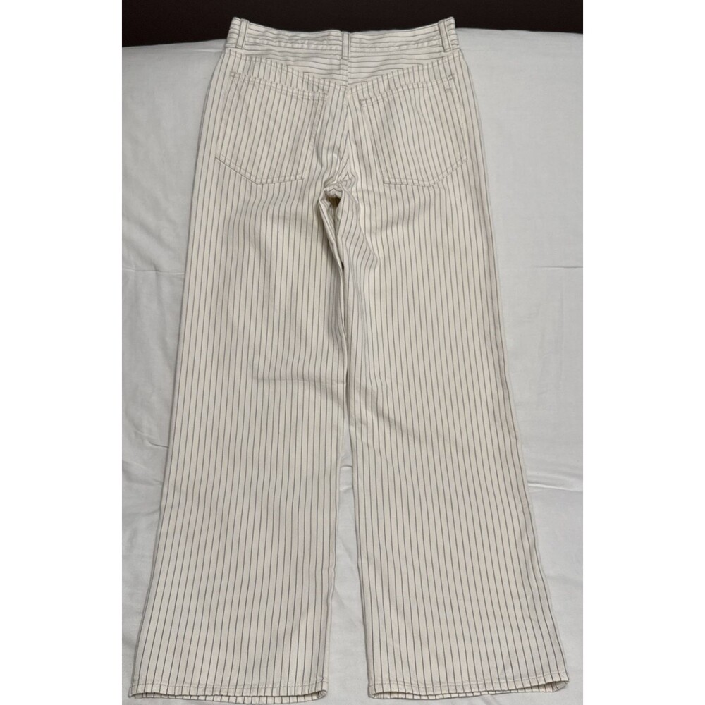 Madewell 25 Cream Railroad Striped Low Slung Baggy 100% Cotton Jeans NWT - Picture 4 of 13